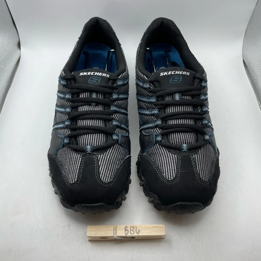 Skechers Compulsions Sleek womens black leather sneakers size 6.5
